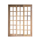 Porta Balcão De Correr De Madeira Itaúba Quadriculada Purgato