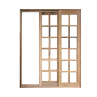 Porta Balcão De Correr De Madeira Itaúba Quadriculada Purgato