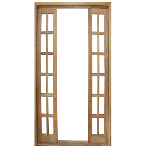 Porta Balcão De Correr De Madeira Itaúba Quadriculada Reto Ba