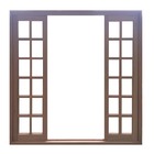 Porta Balcão De Correr De Madeira Itaúba Quadriculada Reto Es