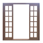 Porta Balcão De Correr De Madeira Itaúba Quadriculada Reto Es