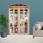 Porta Balcão De Correr De Madeira Padrão Cedro Diagonal Em Ar