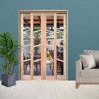 Porta Balcão De Correr De Madeira Padrão Cedro Diagonal Reto