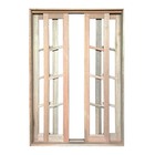 Porta Balcão De Correr De Madeira Padrão Cedro Diagonal Reto