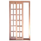 Porta Balcão De Correr De Madeira Padrão Cedro Purgato Reto E