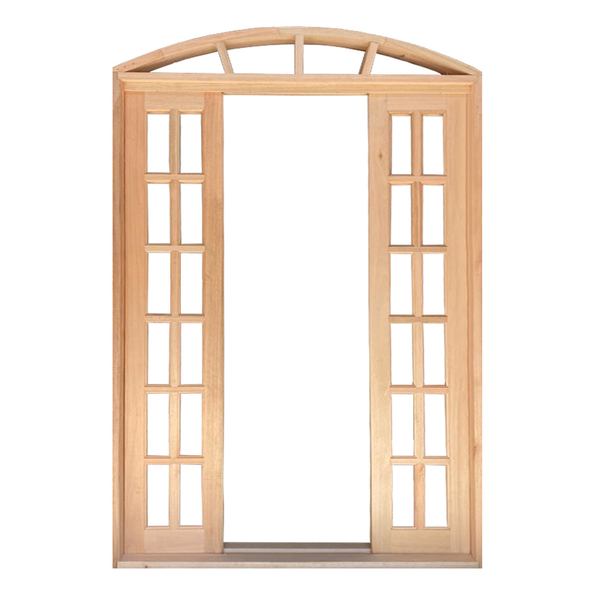 Porta Balcão De Correr De Madeira Padrão Cedro Quadriculada A