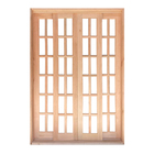 Porta Balcão De Correr De Madeira Padrão Cedro Quadriculada R