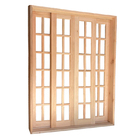 Porta Balcão De Correr De Madeira Padrão Cedro Quadriculada R