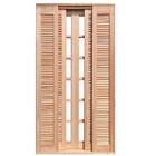 Porta Balcão De Correr De Madeira Padrão Cedro Veneziana Reto