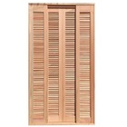 Porta Balcão De Correr De Madeira Padrão Cedro Veneziana Reto