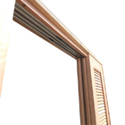 Porta Balcão De Correr De Madeira Padrão Cedro Veneziana Reto