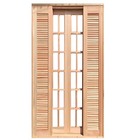 Porta Balcão De Correr De Madeira Padrão Cedro Veneziana Reto