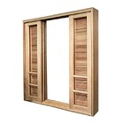 Porta Balcão De Correr De Madeira Padrão Cedro Veneziana Safi