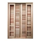 Porta Balcão De Correr De Madeira Padrão Cedro Veneziana Safi