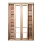 Porta Balcão De Correr De Madeira Padrão Cedro Veneziana Safi