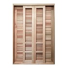 Porta Balcão De Correr De Madeira Padrão Cedro Veneziana Safi