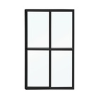 Porta Balcão de Correr Direito 2 Folhas Aço Pintado Preto 210x150cm Classic CRV