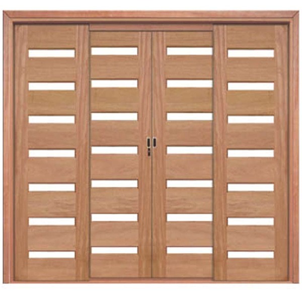 Porta Balcão De Correr Madeira Cedro Arana 7 Vidros Casmavi -