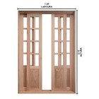 Porta Balcão De Correr Madeira Padrão Cedro Meia Almofada Ret