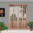 Porta Balcão De Correr Madeira Padrão Cedro Meia Almofada Ret