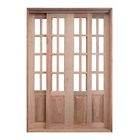 Porta Balcão De Correr Madeira Padrão Cedro Meia Almofada Ret