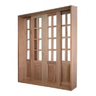 Porta Balcão De Correr Madeira Padrão Cedro Meia Almofada Ret