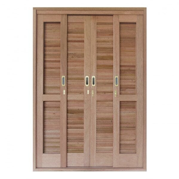 Porta Balcão De Correr Panorâmico 6 Folhas Cedro Arana 215cmx