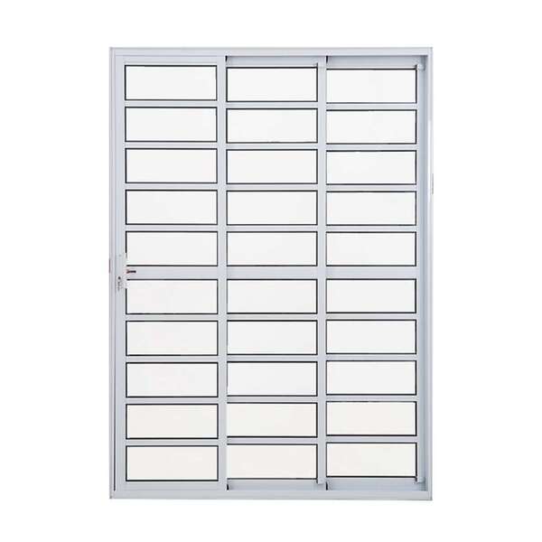 Porta Balcao Em Alumínio 3 Folhas 210 X 150 X 11,4 Cm 1 Folha
