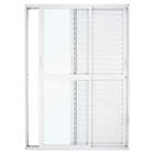 Porta Balcão Em Alumínio Branco 210x120x10 Cm 3 Folhas Móveis