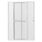 Porta Balcão Em Alumínio Branco 210x160x10 Cm 3 Folhas Esquer