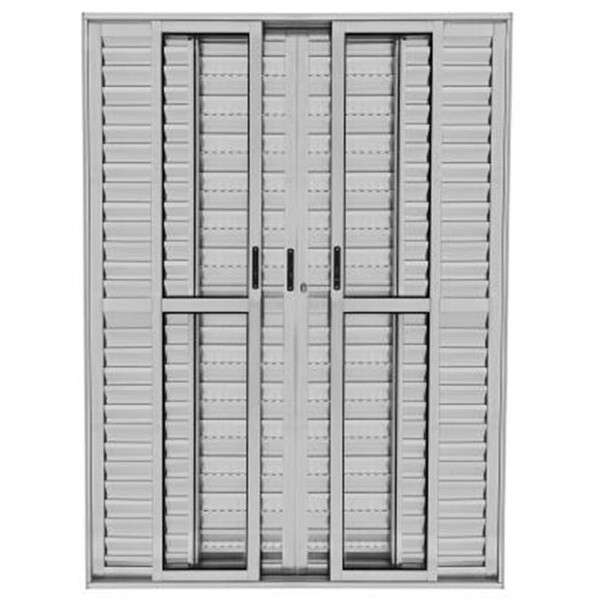 Porta Balcao L25 6 Folhas 2,10 X 1,50 Alumínio Brilhante