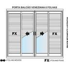 Porta Balcão Veneziana 06 Folhas Branco Maxx - 210x180