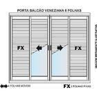 Porta Balcão Veneziana 06 Folhas Preto Maxx - 210x120