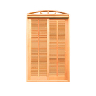 Porta Balcão Veneziana Quadriculada Arco 3 Folhas Em Madeira