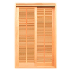 Porta Balcão Veneziana Quadriculada Reta 3 Folhas Em Madeira