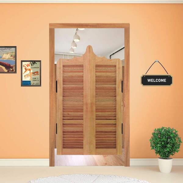 Porta Bang-bang Veneziana C/ Batente E Dobradiça Vai E Vem Aç