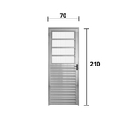 Porta Basculante 0.70 X 2.10 Aluminio Brilhante Lado Esquerdo