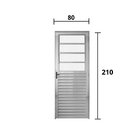 Porta Basculante 0.80 X 2.10 Aluminio Brilhante Lado Direito