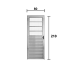 Porta Basculante 0.80 X 2.10 Aluminio Brilhante Lado Esquerdo