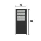 Porta Basculante Aluminio Preto 2.10 X 0.70 Lado Direito - Ha