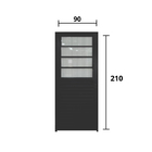 Porta Basculante Aluminio Preto 2.10 X 0.90 Lado Esquerdo - H