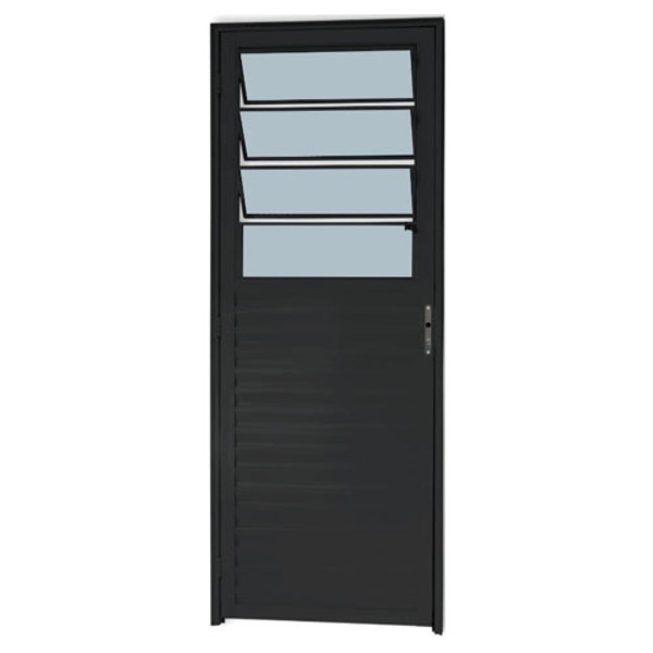 Porta Basculante Aluminio Preto 2.10x0.90 Lado Direito