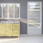 Porta Basculante de Giro Alumínio Pintado Branco 2,16x0,88m Lado Esquerdo Linha Alumifort Sasazaki