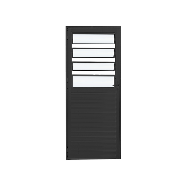 Porta Basculante de Giro Alumínio Pintado Preto 2,10x0,80m Lado Esquerdo Líder