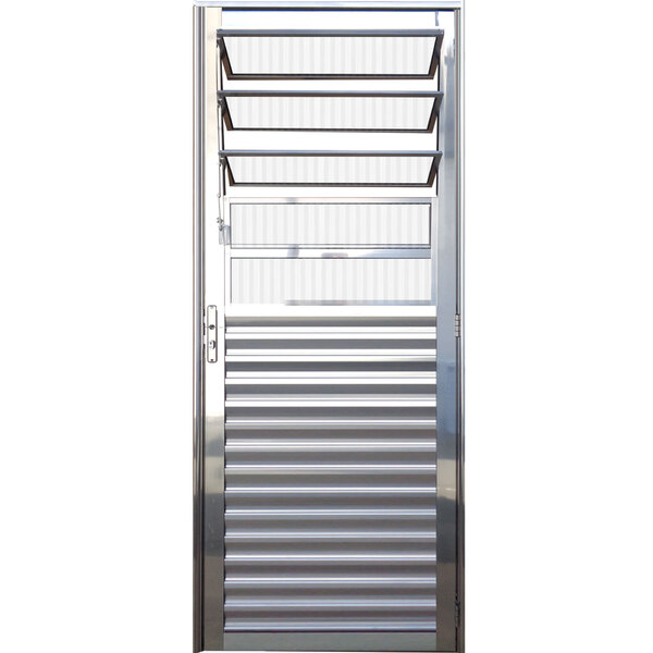 Porta Basculante Laminada 2,10(a) X 0,90(l) Alumínio Brilhante