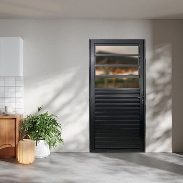 Porta Basculante Palheta Linha 25 210x70  Abertura Esquerda P