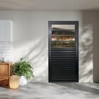 Porta Basculante Palheta Linha 25 210x80 Lado Direito Preto