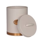 Porta Biscoitos De Aço Inoxidável Com Tampa Estilo Retrô Bege