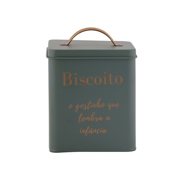 Porta Biscoitos De Aço Inoxidável Com Tampa Estilo Retrô Verd