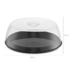 Porta Bolo De Plástico Preto 29cm Boleira Com Tampa Transpare